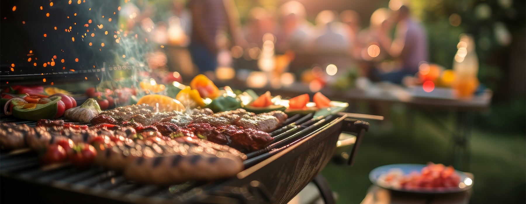 a grill with food on it